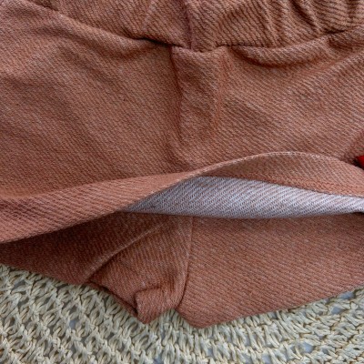 Conj. Body Mini Borboletas e Short Saia em Linho - Areia e Marrom